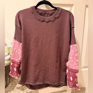 We The Free Chocolate Knit Top
